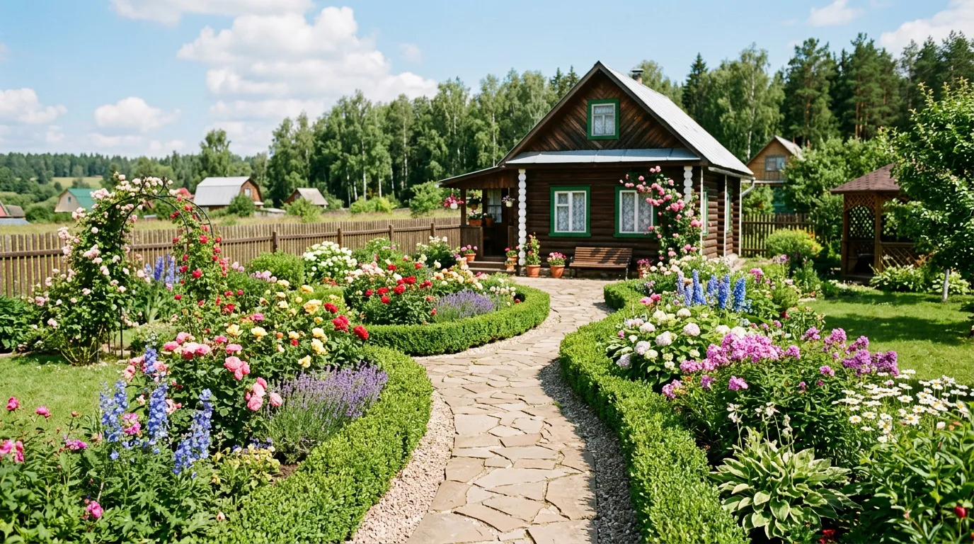 Ландшафтный дизайн участка в Озёрском районе