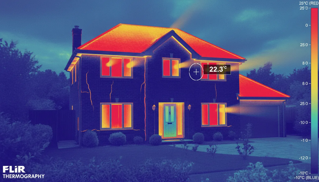 Утепление стен дома — тепловизионный снимок Озёры