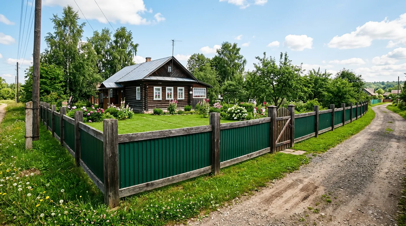 Забор из евроштакетника для частного дома Озёры