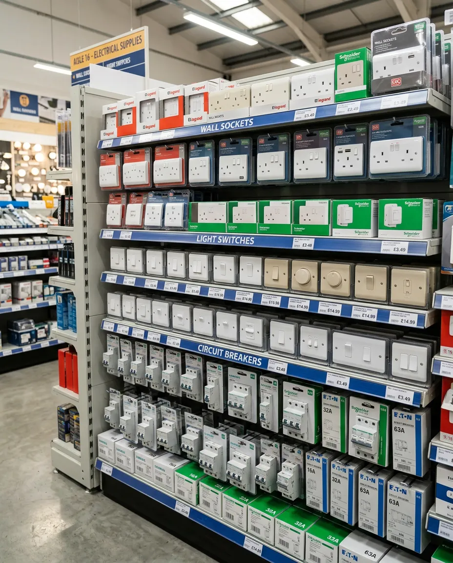 Электротовары в магазине СтройДом — розетки, выключатели, кабели Озёры